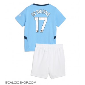 Manchester City Kevin De Bruyne #17 Prima Maglia Bambino 2024-25 Manica Corta (+ Pantaloni corti)